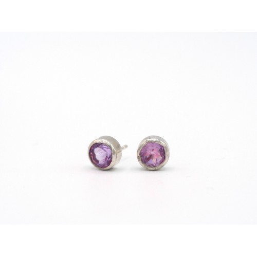 Orecchini POP in argento 925 con ametiste - valentinadomenichelli.com