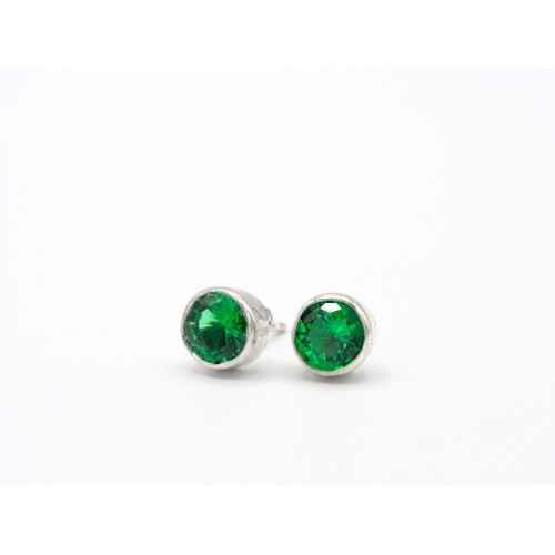 Orecchini in argento 925 con zirconi verde smeraldo - valentinadomenichelli.com