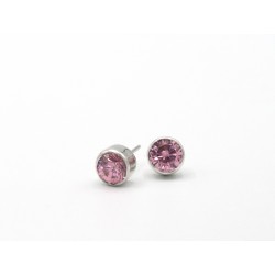 Orecchini in argento 925 con zirconi rosa diametro 7 mm - valentinadomenichelli.com