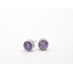 Orecchini in argento 925 con zirconi viola  - valentinadomenichelli.com