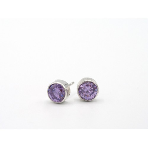 Orecchini in argento 925 con zirconi viola  - valentinadomenichelli.com