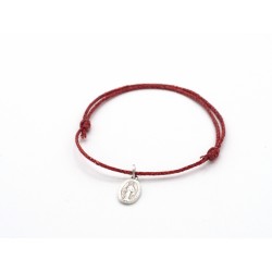 Bracciale HOLY in cordino di cotone cerato e madonnina in argento 925.