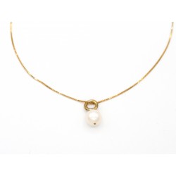 Ciondolo PEARL in argento 925 bagnato oro giallo e perla d'acqua dolce- ValentinaDomenichelli.com