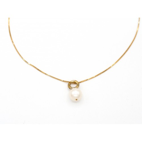 Ciondolo PEARL in argento 925 bagnato oro giallo e perla d'acqua dolce- ValentinaDomenichelli.com