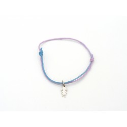 Bracciale GIRL in cordino di cotone cerato e ciondolo in argento 925 - ValentinaDomenichelli.com