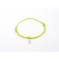 Bracciale BOY in cordino di cotone cerato e ciondolo in argento 925 - ValentinaDomenichelli.com