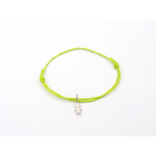 Bracciale BOY in cordino di cotone cerato e ciondolo in argento 925 - ValentinaDomenichelli.com