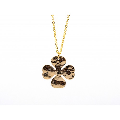 Ciondolo LUCKY CLOVER in bronzo bagnato oro - ValentinaDomenichelli.com