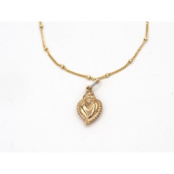 Ciondolo SACRED HEART in bronzo dorato - valentinadomenichelli.com