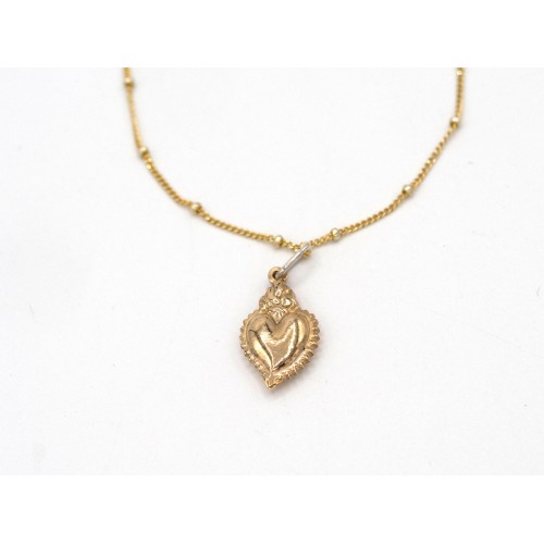 Ciondolo SACRED HEART in bronzo dorato - valentinadomenichelli.com