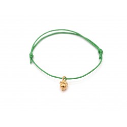 Bracciale ACORN in cordino di cotone cerato e ciondolo in bronzo corato - valentinadomenichelli.com