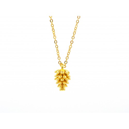 Ciondolo PINE CONE in bronzo bagnato oro giallo - ValentinaDomenichelli.com