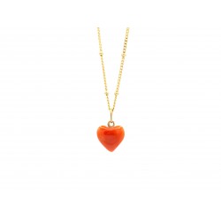 Ciondolo CORAL in corallo rosso e oro giallo - Valentinadomenichelli.com