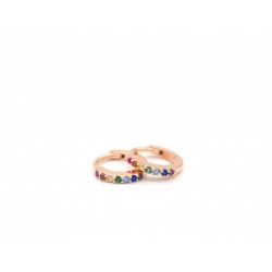 Orecchini RAINBOW in argento 925 bagnato oro rosa con zirconi colorati - valentinadomenichelli.com