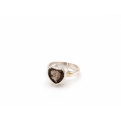 Anello HEART in argento 925 con quarzo fumè a forma di cuore - valentinadomenichelli.com