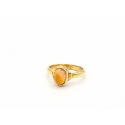 Anello CORNELIAN in argento 925 bagnato oro giallo con corniola - valentinadomenichelli.com