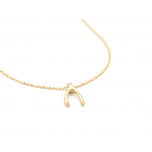 Ciondolo WISHBONE in bronzo dorato - valentinadomenichelli.com