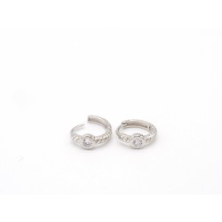 Orecchini ROPE HOOPS in bronzo argentato - Valentinadomenichelli.com