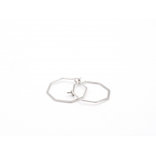 Orecchini HEXAGON in bronzo bagnato oro bianco - Valentinadomenichelli.com