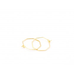 Orecchini HEXAGON in bronzo bagnato oro giallo - Valentinadomenichelli.com