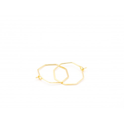 Orecchini HEXAGON in bronzo bagnato oro giallo - Valentinadomenichelli.com