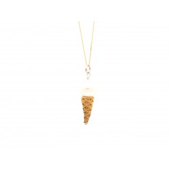 Ciondolo ICE-CREAM in bronzo dorato con anella in Argento - valentinadomenichelli.com