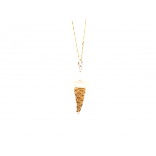 Ciondolo ICE-CREAM in bronzo dorato con anella in Argento - valentinadomenichelli.com