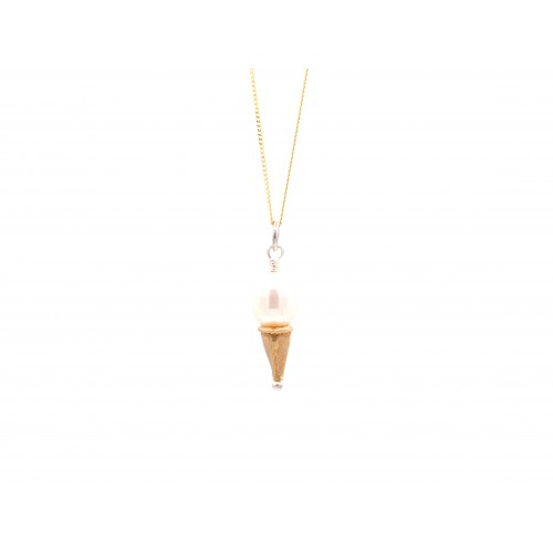 Ciondolo ICE-CREAM in bronzo dorato con anella in Argento - valentinadomenichelli.com