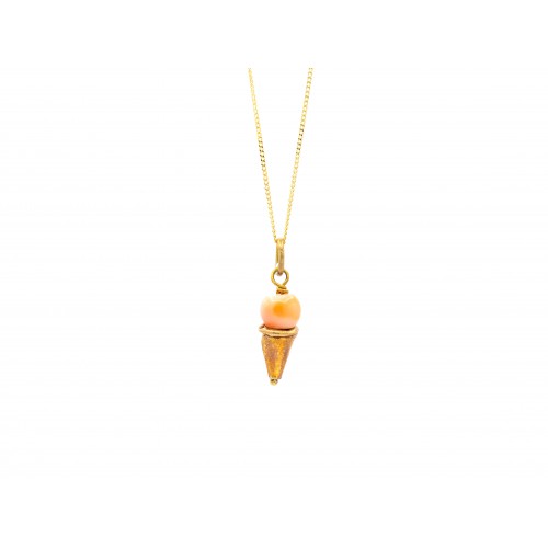 Ciondolo ICE-CREAM in bronzo dorato con anella in Argento - valentinadomenichelli.com