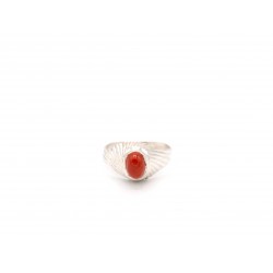 Anello in argento 925 con corallo rosso  - valentinadomenichelli.com