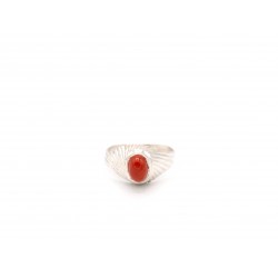 Anello in argento 925 con corallo rosso  - valentinadomenichelli.com