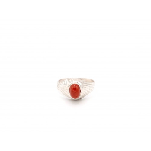 Anello in argento 925 con corallo rosso  - valentinadomenichelli.com