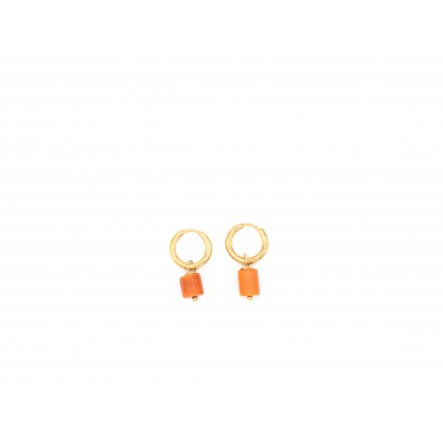 Orecchini in argento 925 bagnato oro giallo con corallo rosso - valentinadomenichelli.com