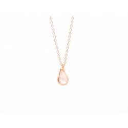 Ciondolo DROP in bronzo bagnato oro rosa con zircone a goccia - Valentinadomenichelli.com