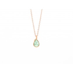 Ciondolo DROP in bronzo bagnato oro rosa con zircone a goccia - Valentinadomenichelli.com