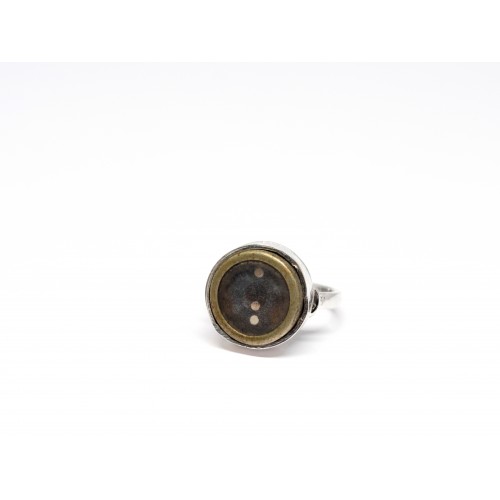 Anello in argento 925 e tasto originale di macchina da scrivere d'epoca